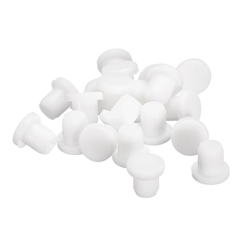 Image of uxcell 20 Pieces White Rubber Stopper, S6.5 Waterproof Plug Holes for 6.5mm / 0.26 inch Hole