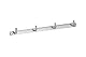 Metafranc Hakenleiste 310 mm - Edelstahl - 4 Haken - Neutrale Optik - Zur Wandmontage - Ideal für Badezimmer oder Küche / Handtuchleiste / Wand-Garderobe / Wandhaken / Handtuchhalter / 262141 Silber