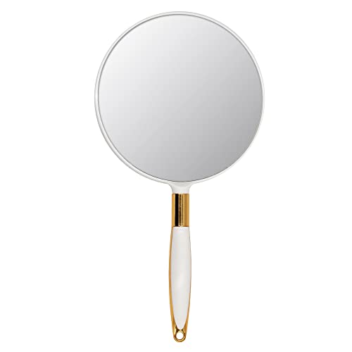 La mejor selección de Espejos de mano favoritos de las personas. 40 Eaoundm Espejo redondo de mano para maquillaje (6.9 pulgadas, blanco)