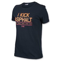 T-shirt Under Armour femme coton top manches courtes noir et orange taille S