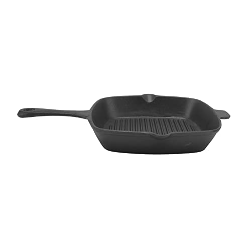 Sartén para Parrilla de Hierro Fundido, Sartén Plana de Hierro Fundido, Sartén para Parrilla de Hierro Fundido con Calor Uniforme, 10,2 Pulgadas de Gran Capacidad para Tocino a