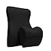 Cuscino Poggiatesta Auto con Supporto Lombare Cervicale Memory Foam Headrest Pillow Rimovibile Tessuto Traspirante Regolabile Universale,