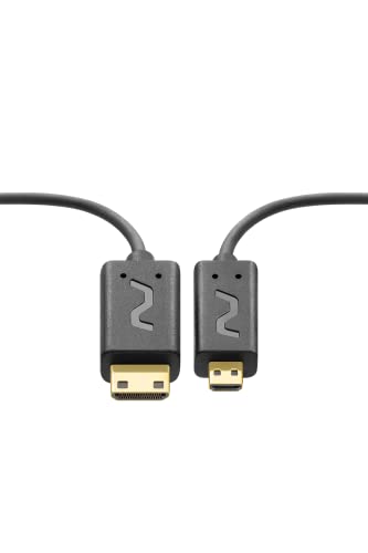 Nanosecond Extreme Slim 2.6’ Micro Hdmi To Mini Hdm Cable -World’s Thinnest & Most Flexible Hdmi Cable (2.6Ft /0.8M) High-Speed Supports Full 1080P, 4K, Ultrahd, 3D, Ethernet, And Audio Return Channel #TOP1