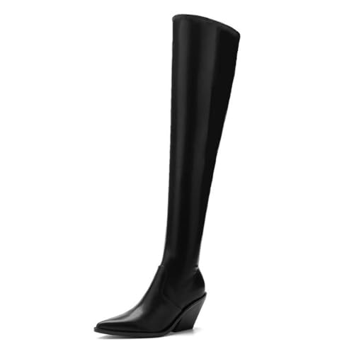 Bottes over knee noires à talon bloc pour femme en taille 39