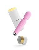 PASCHIN Rechargeable Cordless Massager - Memory Feature - Quiet & Waterproof - Plug-in Stand - Powerful for Tension Relief, Muscle, Neck, Back, Shoulder, Sports Recovery (Pink)