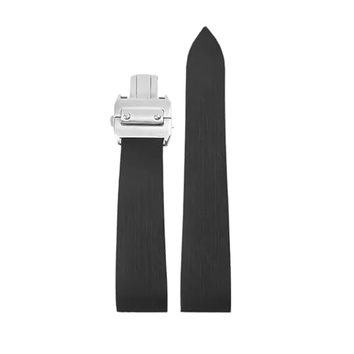 Bracelet silicone 25 mm avec boucle déployante argentée robuste