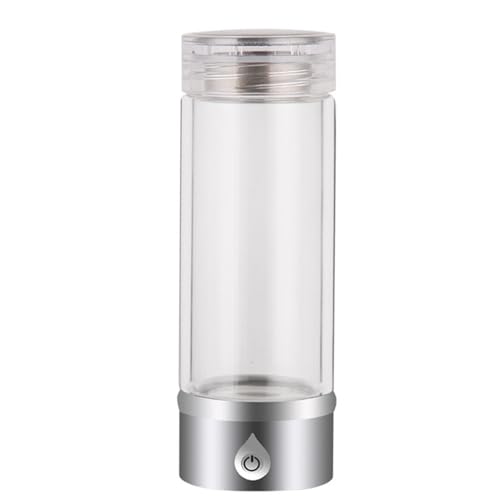 Botella De Agua De Hidrógeno Portátil Generador De Agua De Hidrógeno Máquina De Ionizador De Agua Con Tecnología SPE 3 Minutos Hace Que El Contenido De Hidrógeno Sea De 600-1500 PPB 420 Ml(Silver)