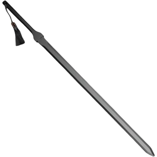 竹製練習刀 真っ直ぐ形状 素振り・剣道・太極剣・演武対応 初心者向け 筋トレ・護身用可 (ブラック)