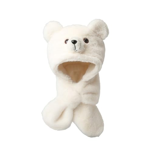 Gorro de oso de felpa integrado para evitar resfriados infantiles por el viento invernal