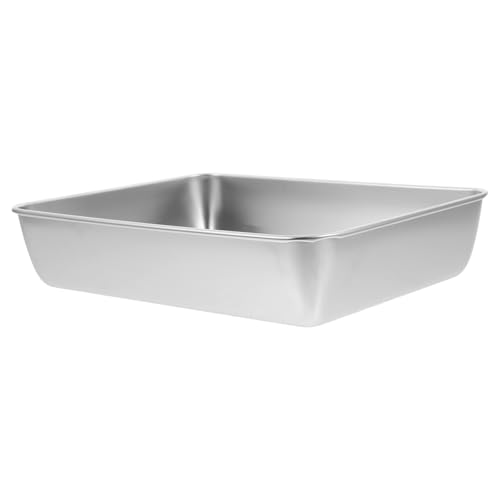 MUELODSIC Teglia da Forno in Acciaio Inox 30X20 CM Rettangolare Bordo Stretto per Preparazione Pane e Dolci in Casa