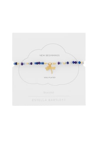 Image of Estella Bartlett Women's New Beginnings Dragonfly Beaded Bracelet | Gold Plated Fashion Jewellery | Gift for Her
