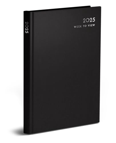 MantraRaj 2025 Diary A4 | A5 | A6 Diary Page A Day Desk And Week To View Diary Hard Backed Diaries Organiser For Student, Teacher, Home, Office, Business Weekly Year Planner (A5 Week To View, Black)