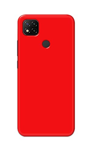 Image of Printed Hard Back Cover Case for Mi Redmi 9 Activ | Mi Redmi 9 Back Cover (Plain Red) -1803