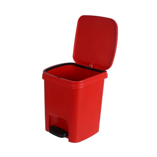 Caneca de basura rectangular con pedal roja