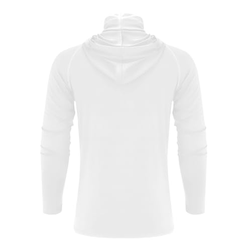 Men's Compression Shirts Long Sleeve Gym Workout T-Shirts Quick Dry Undershirts Athletic Base Layers with Face Scarf3