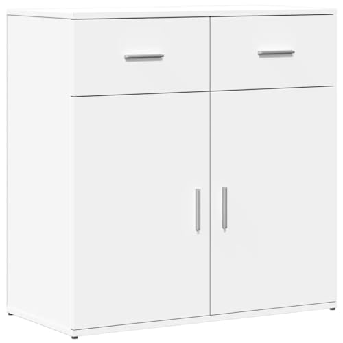 vidaXL Aparador, Alacena Alta con Almacenamiento, Armario Auxiliar de Buffet, Mueble para Salón Cocina Pasillo, Madera de Ingeniería Blanco