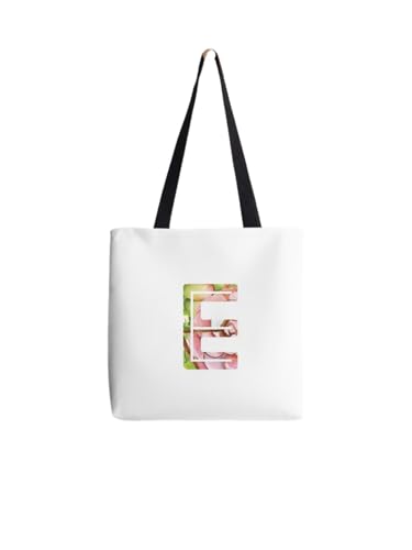 Sac fourre-tout lettre E à motif succulentes : idée cadeau femme
