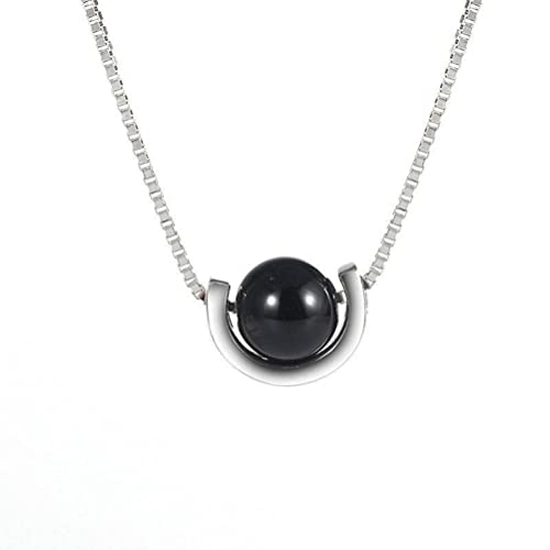 Chaîne de clavicule S925 ornée de perles noires un cadeau chargé d'émotion