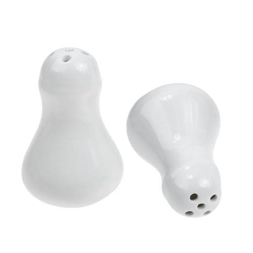 HANABASS Set de 2 Saleros y Pimenteros de Cerámica de Color Claro Diseño Elegante y Funcional para Cocina y Mesa de Comedor, Fácil de Usar y Mantener Limpio