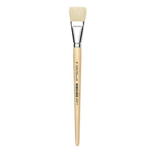 Utrecht Rhenish Pure Hog Bristle Brush - Bright, Size 16, Long Handle