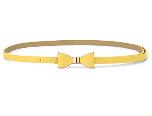 uxcell Extra-Skinny Waist Belt Metal Bow-knot No Buckle Thin Belt for Women