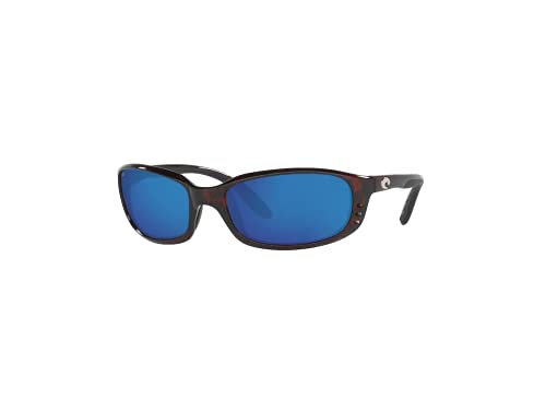 Costa Brine 6S9017 901710 59MM 10 Tortoise / Blue Mirror 580G Glass Polarized Oval Sunglasses for Men + FREE Complimentary Eyewear Kit