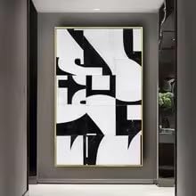 Tableau abstrait pour grand mur vide vertical de salon ou de bureau
