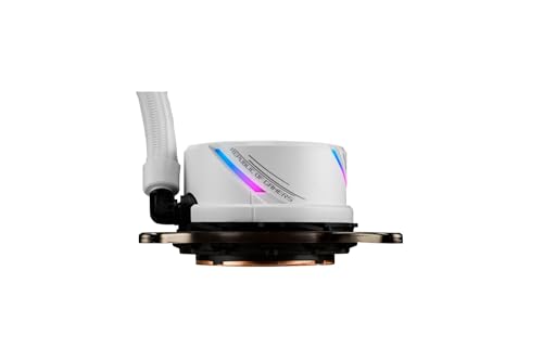 Image of Asus ROG Strix LC 240 All-in-one White Liquid CPU Cooler with Aura Sync, Dual White ROG 120mm addressable RGB Radiator Fans and Reinforced Sleeved tubing