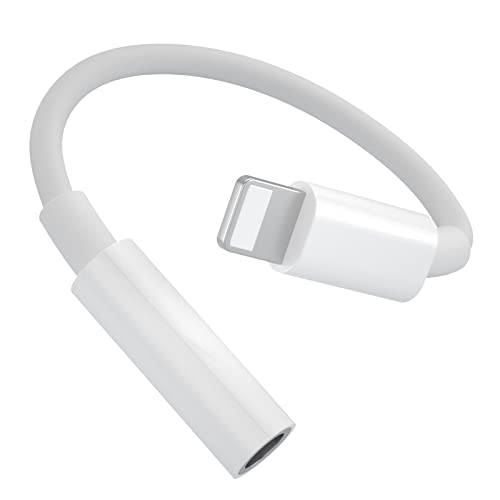 iPhone Headphone Jack Adapter,Lighting to 3.5mm Earphones Jack Cord Dongle Aux Cable Converter Accessories Compatible with iPhone 13/12/11/11 Pro/XR/XS/X/8/7 iPad iPod Support All iOS Systems