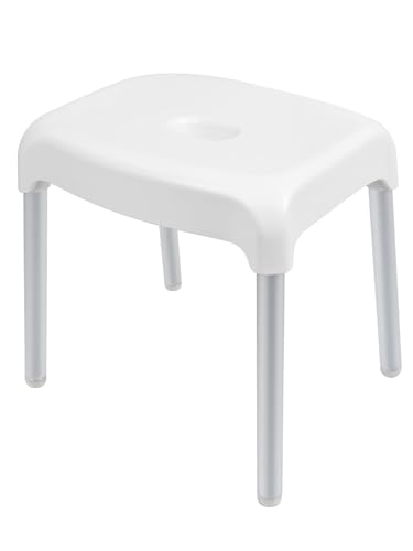 Umimile バスチェア 風呂イス ステップ 多機能 アルミ脚 ホワイト 通気性よく 乾きやすい カビない 収納便利 持ち運び 椅子 浮かせる収納可能 40cm/35cm/30cm/25cm選択可能 (高さ30cm)