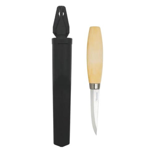 Morakniv – Couteau à Bois 106 (C) – Couteau à Lame Fixe Polyvalent pour le Bois et la Sculpture – Lame en Acier au Carbone Allemand – Fabriqué en...