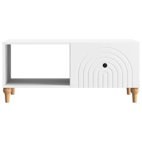 Table basse bois blanc 90 cm : la solution de rangement pour petits salons - 6
