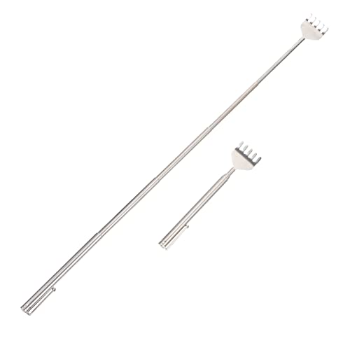 PATKAW 2 Juegos Rascador Telescópico Mini Rascador De Espalda Masaje Cepillo De Espalda Galleta De Espalda Rascador De Espalda Afilado Raspador Silver Acero Inoxidable 4 Uds * 2
