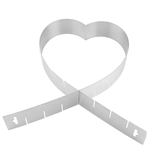 ABOOFAN Adjustable Heart Shaped Cake Mold Multi Function Mousse Ring Baking Tool for Easy Cake Creation Non Stick Design for Mousse and Dessert Lovers
