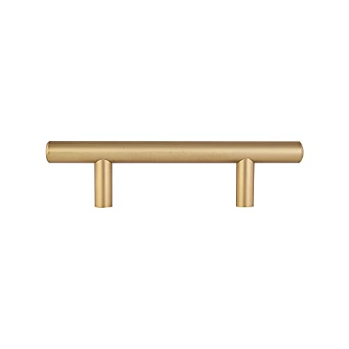 Design House Solid 5-Inch Satin Gold Cabinet Pulls, 10-Pack, 3-Inch (76 mm) Center-to-Center, Modern Kitchen Handles, 206557 - Image 2