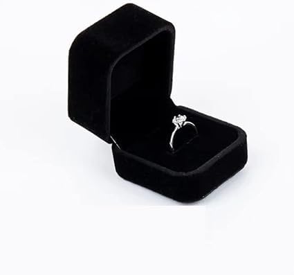 Velvet Black Ring Boxes for Jewellery Gift Boxes Ring Box for Engagement Ring Boxes Gift Small Ring Gift Boxes Earring Box Wedding Day Wedding Ring Boxes for Ceremony Men and Women (One size, Black)