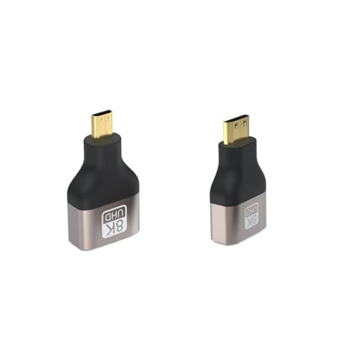 Image of ETZIN Mini /Micro HDMI to HDMI Adapter Fully Compatible with Wireless HD-MI Transmitter and Receiver, with a Transmission Speed up to 48Gbps and Backward Compatible with 4K@30Hz /2K@120Hz /1080P