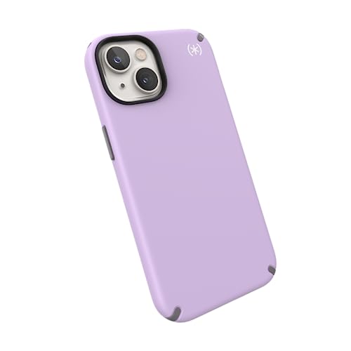 Image of Speck iPhone 14 Pro Max Case - Drop Protection, Scratch Resistant, Built for MagSafe Slim Phone Case for 6.7 Inch iPhones 14 Pro Max - Anti-Fade Case - Presidio2 - Spring Purple /Cloudy Grey /White