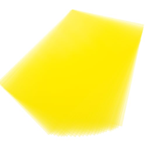 Image of A4 PVC Flexible Plastic Sheets, 10Pcs 0.3mm Thick A4 Size, Transparent DIY Crafts Film(Yellow)