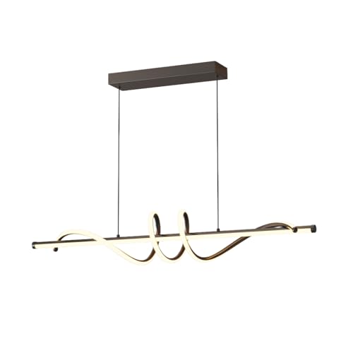 Zihoi Lampadari Moderni Led, 3000K/4500K/6500K 10%–100% Temperatura Colore Lampadari Cucina, Dimmabile Con Telecomando Lampadario Per Cucina, Soggiorno, Camera Da Pranzo, Camera Da Letto Nero 120CM