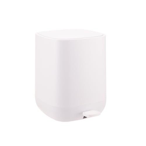 Relaxdays Mülleimer, 9 Liter, Absenkautomatik, entnehmbarer Inneneimer, Matter Kunststoff, Treteimer mit Deckel, beige