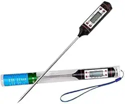 Kit 2 Termômetros Digitais Culinários TP101 – Sonda de Aço Inox, Leitura Instantânea – Faixa −50 °C a 300 °C – Display LCD, Desligamento Automático – Ideal para Carnes, Café, Chocolate