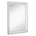 Large Framed Wall Mirror with 3 Inch Angled Beveled Mirror Frame | Premium Silver Backed Glass Panel Vanity, Bedroom, or Bathroom | Mirrored Rectangle Hangs Horizontal or Vertical (30" x 40")