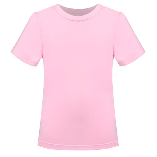 Image of Sunny Fashion Girls T-Shirt Crop Top Brown Lettuce Trim Ribbed Knit Button Casual
