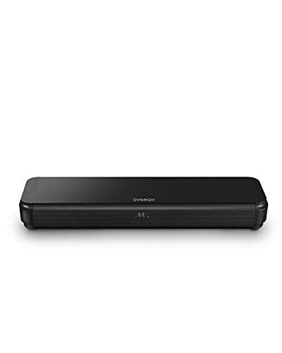 SYNAGY 2.1ch Sound Bar with Built-in Subwoofer, Bluetooth Home Theater Audio Soundbars for TV, Compact Soundbar with HDMI ARC/Optical/Aux-in/Line-in/USB Connectivity, 3 EQ Presets, Adjustable Bass