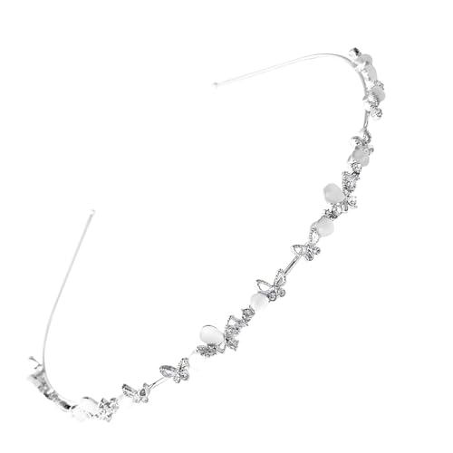 WUSJCOF Diadema de Flores Niña – Diadema Dorada con Diseño de Mariposas y Perlas para Diadema Comunión Niña, Diadema Novia