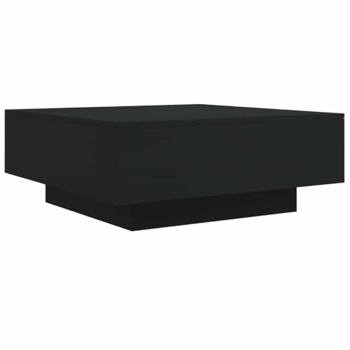 Mesa de centro negra para salones pequeños de madera moderna con tablero robusto 8