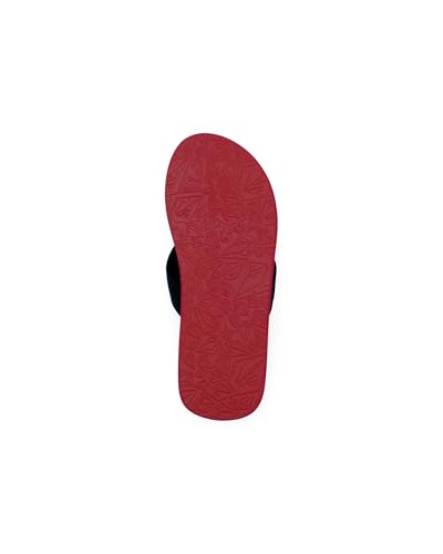 Image of Volcom Men's Daycation Flip Flop Sandal - Soft Brushed Recliner Comfort Foam Footbed, Black /Black, 8