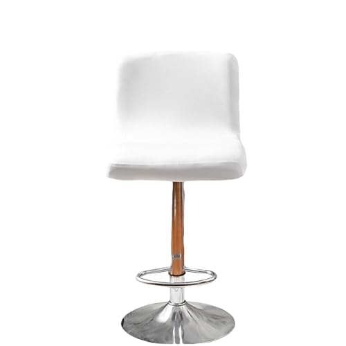 AHTCPO Bar Stool Covers, Stretch Soft Nonslip with Backs Washable, for Pub Counter Stool Chair(White,8pcs)