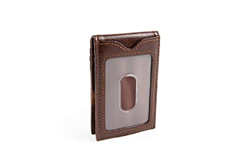 Men's Wallet RFID Thin Front Pocket Outer ID Whiskey